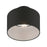 Livex Bainbridge 1 Light Small Semi-Flush, Black/Black Fabric/White