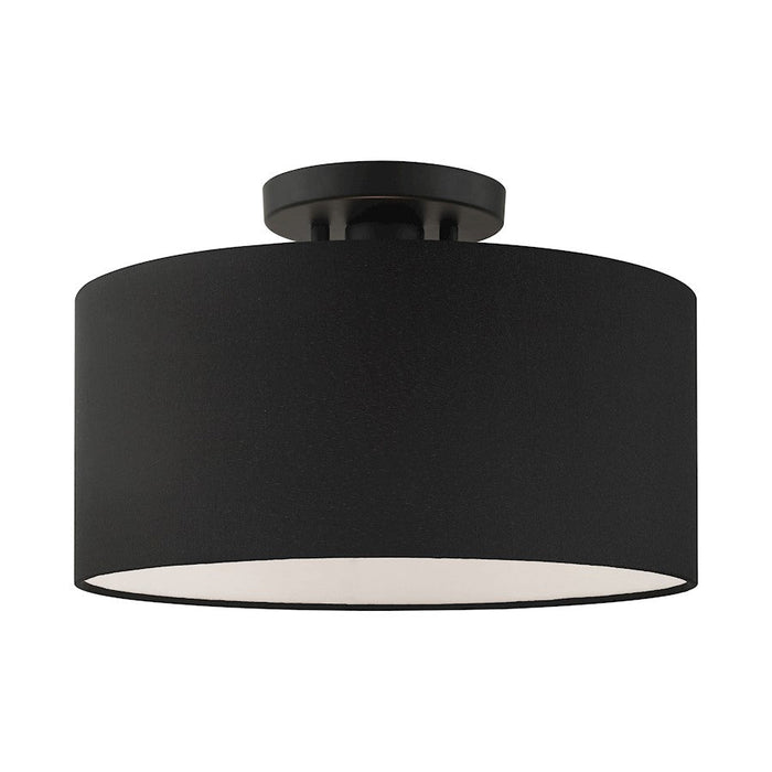 Livex Bainbridge 1 Light Semi Flush Mount, Black - 45663-04