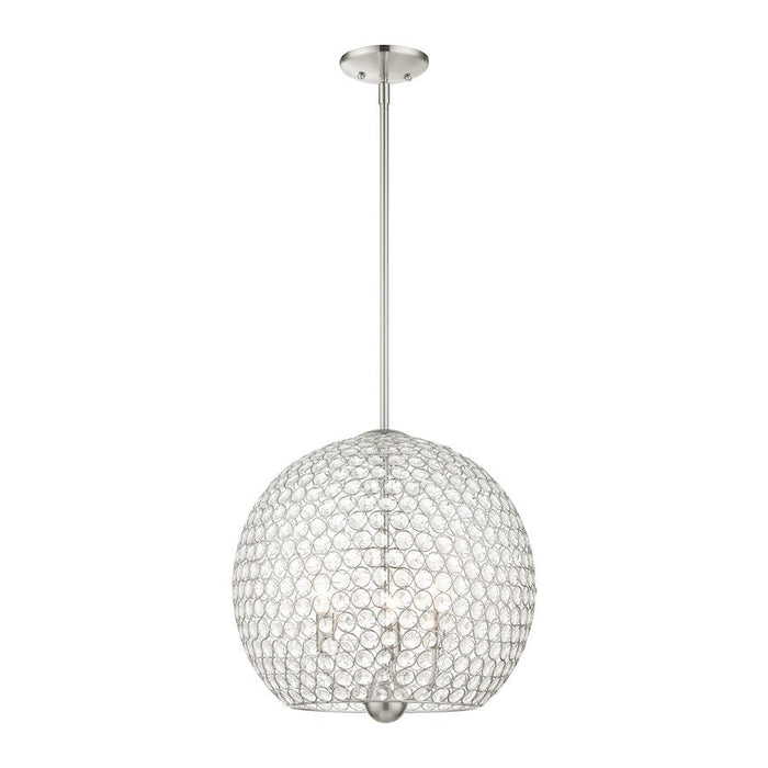 Livex Cassandra 3 Light Pendant, Brushed Nickel - 45723-91