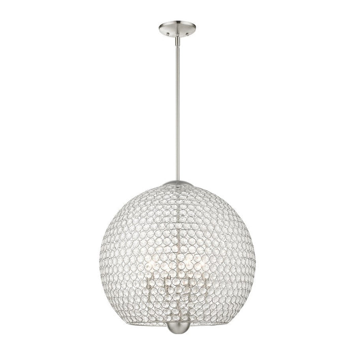 Livex Cassandra 4 Light Pendant, Brushed Nickel - 45724-91