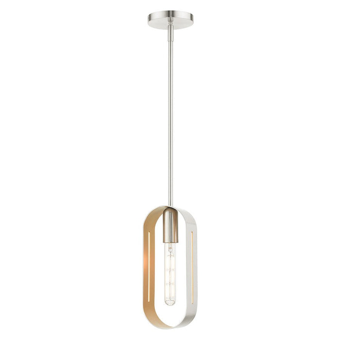 Livex Ravena 1 Light Pendant, Brushed Nickel - 45761-91