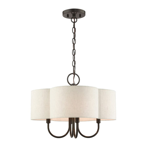 Livex Solstice 4 Light Chandelier, English Bronze - 45806-92