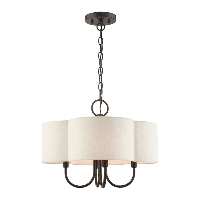 Livex Solstice 4 Light Chandelier, English Bronze - 45806-92