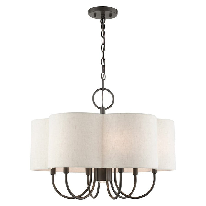 Livex Solstice 7 Light Chandelier, English Bronze - 45807-92