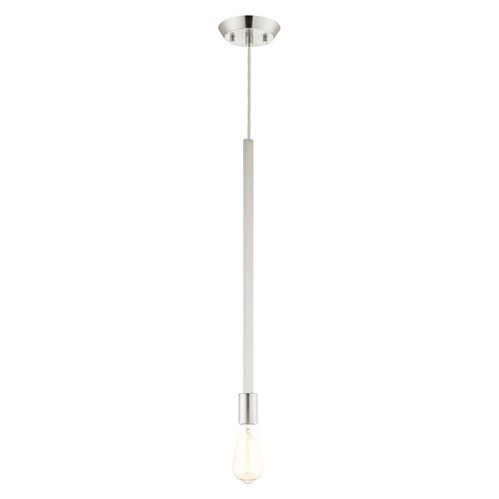 Livex Prague 1 Light Pendant, Brushed Nickel - 45831-91