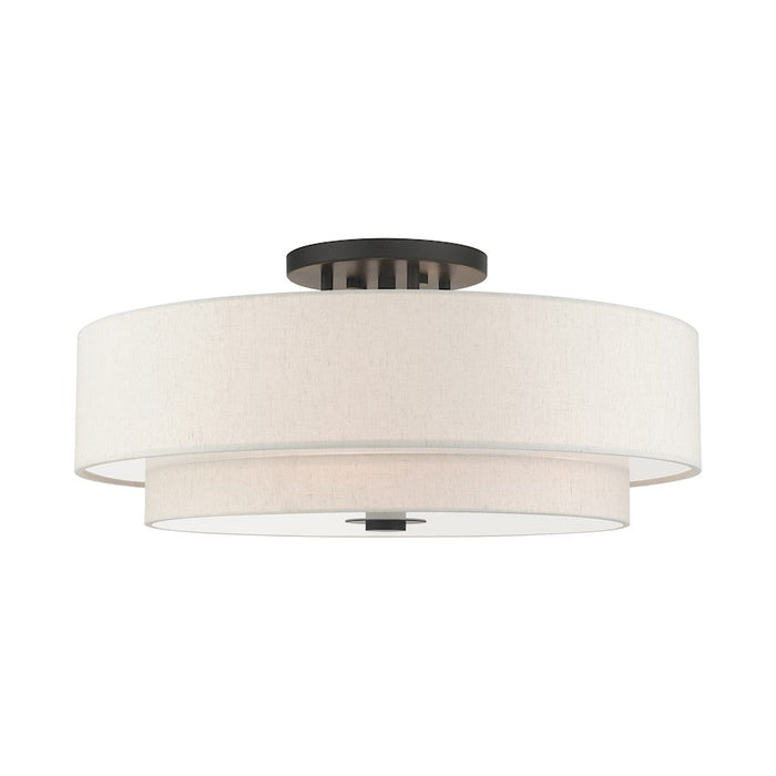 Livex Meridian 6 Light Semi Flush Mount, English Bronze - 45849-92