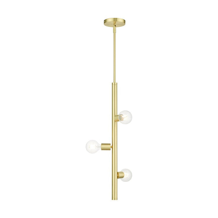 Livex Bannister 3 Light Pendant, Satin Brass - 45863-12