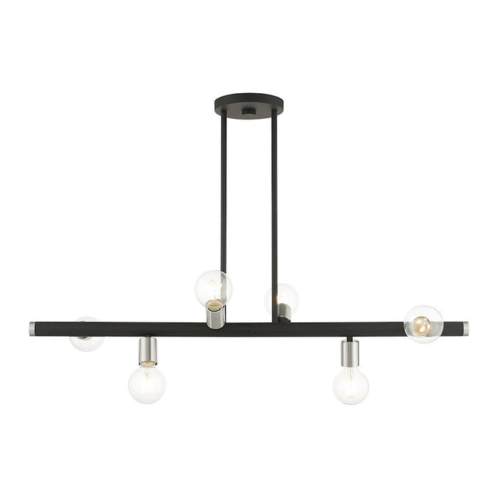 Livex Bannister 6 Light Linear Chandelier, Black - 45866-04