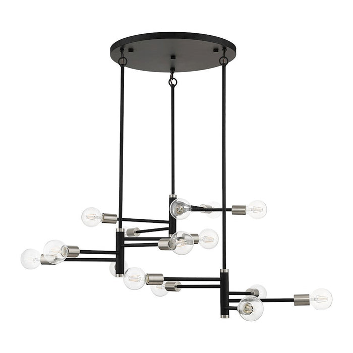 Livex Bannister 15 Light Xl Chandelier, Black/Nickel Accents