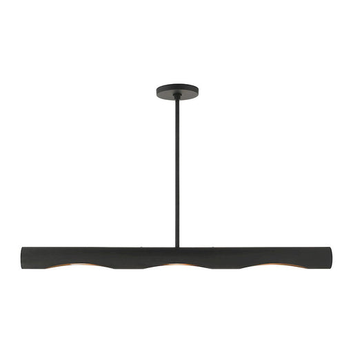 Livex Novato 3 Light Linear Chandelier, Black - 45897-04