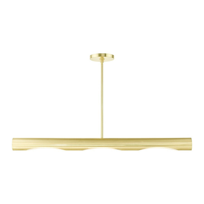 Livex Novato 3 Light Linear Chandelier, Satin Brass - 45897-12