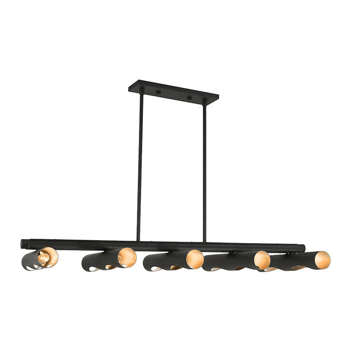 Livex Novato 10 Light Linear Chandelier, Black - 45898-04