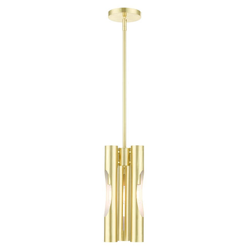 Livex Acra 3 Light Pendant Chandelier, Satin Brass - 45913-12