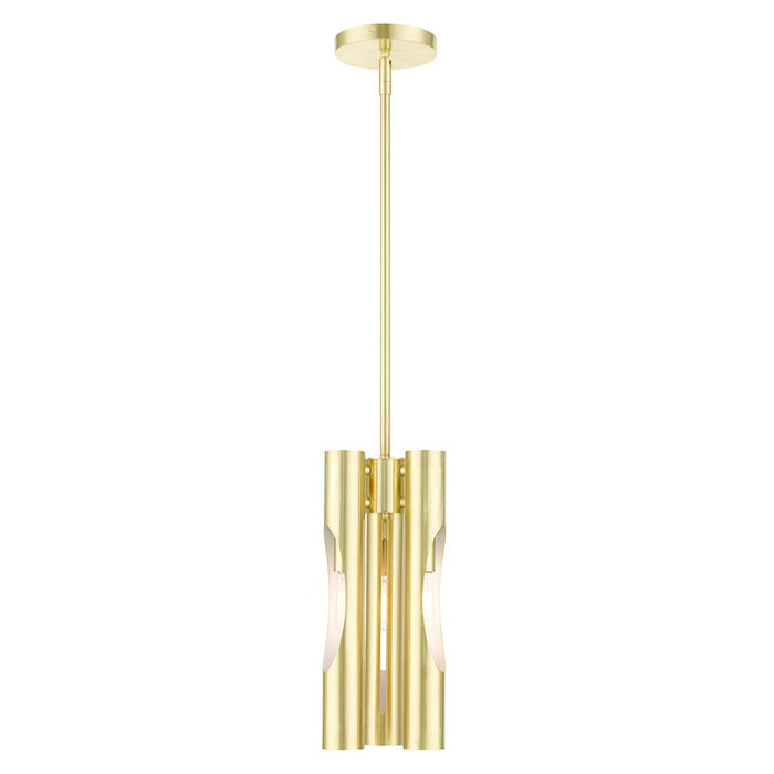 Livex Acra 3 Light Pendant Chandelier, Satin Brass - 45913-12