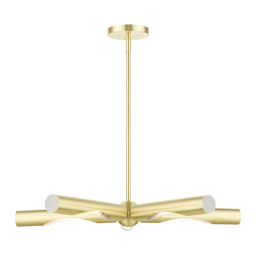 Livex Acra 5 Light Chandelier, Satin Brass - 45915-12