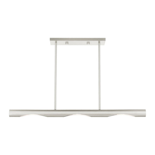 Livex Acra 3 Light Linear Chandelier, Brushed Nickel - 45917-91