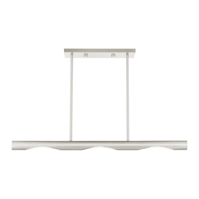 Livex Acra 3 Light Linear Chandelier, Brushed Nickel - 45917-91