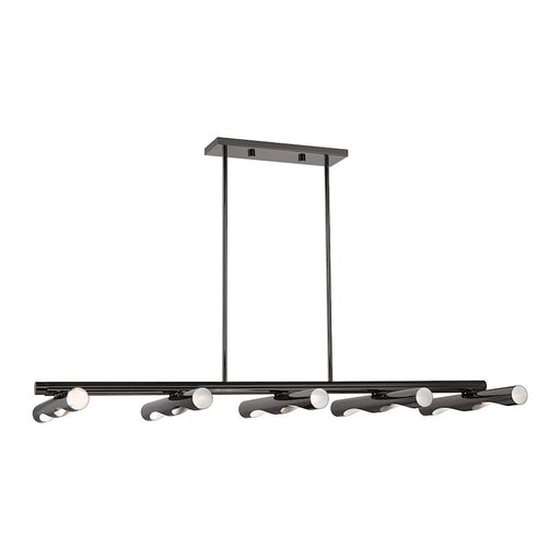 Livex Acra 10 Light Linear Chandelier, Black Chrome - 45918-46