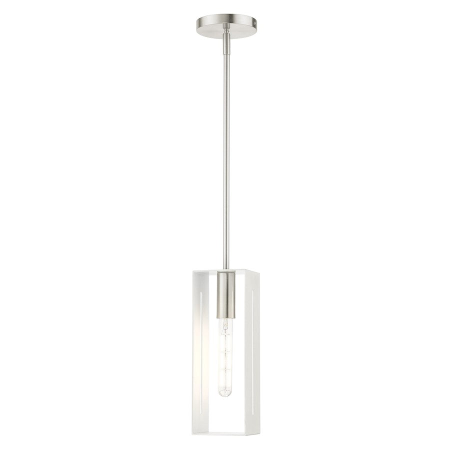 Livex Soma 1 Light Pendant, Brushed Nickel - 45951-91