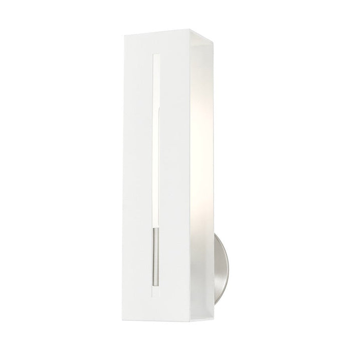 Livex Soma 1 Light ADA Single Sconce, White/Brushed Nickel Accents - 45953-13