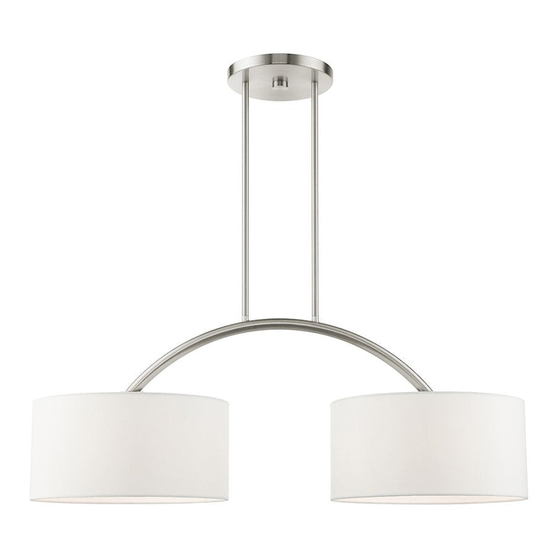 Livex Meridian 2 Light Arched Linear Chandelier, Brushed Nickel - 45982-91