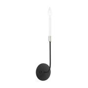 Livex Clairmont 1 Light Sconce, Black with Brushed Nickel Accents - 46061-04