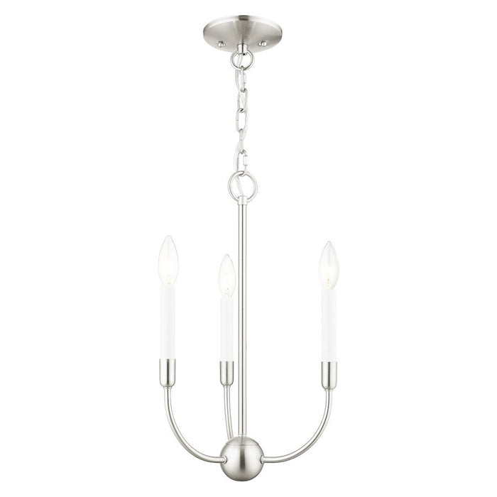 Livex Clairmont 3 Light Chandelier, Brushed Nickel - 46063-91