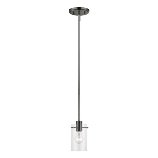 Livex Munich 1 Light Single Pendant, Black Chrome/Clear - 46151-46