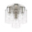 Livex Munich 3 Light Flush Mount, Brushed Nickel/Clear