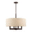 Livex Cresthaven 4 Light Chandelier, Bronze/Brass/Ash Linen Hardback - 46166-07