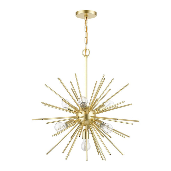 Livex Tribeca 7 Light Pendant Chandelier, Soft Gold/Brass/Iron - 46175-33