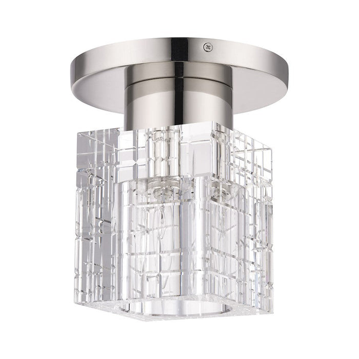 Livex Rotterdam 1 Light Crystal Semi-Flush Mount