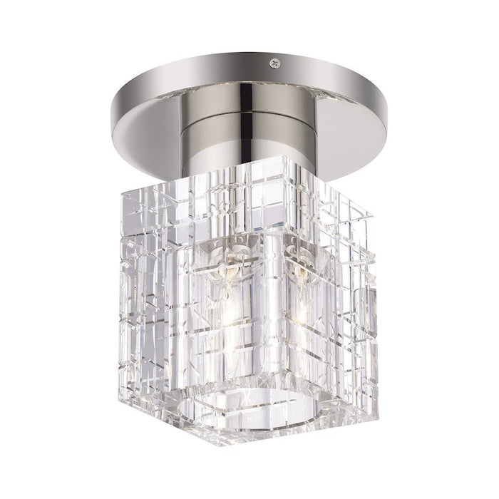 Livex Rotterdam 1 Light Crystal Semi-Flush Mount