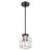 Livex Rotterdam 1 Light Crystal Semi-Flush, Black Chrome/Crystal