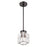 Livex Rotterdam 1 Light Crystal Semi-Flush, Black Chrome/Crystal