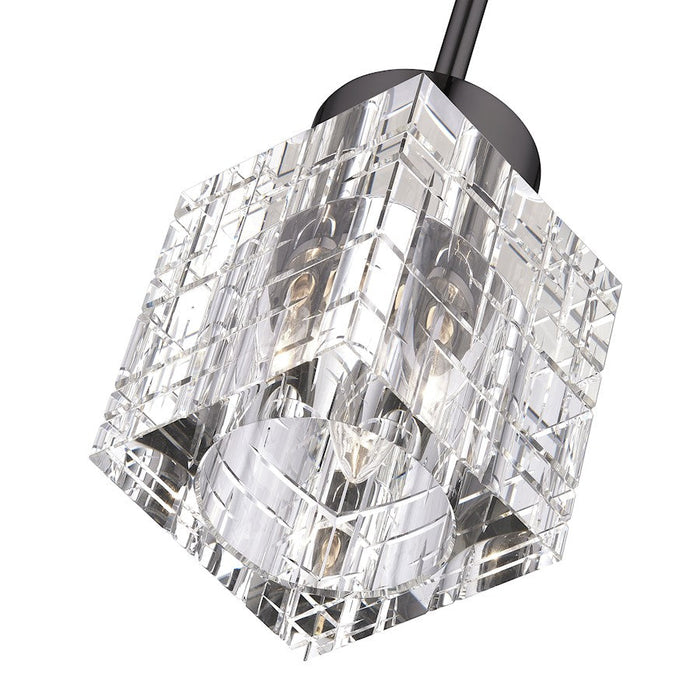 Livex Rotterdam 1 Light Crystal Semi-Flush, Black Chrome/Crystal