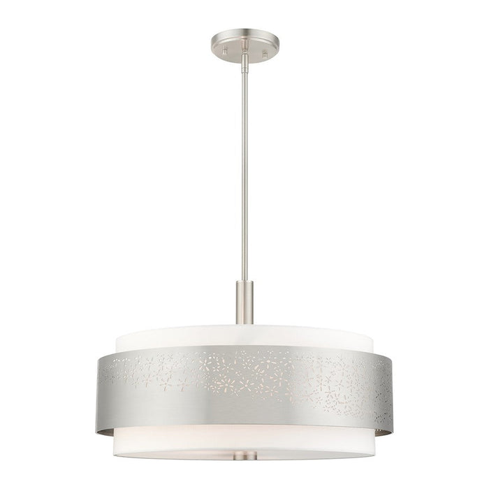 Livex Noria 5 Light Chandelier, Brushed Nickel - 46255-91