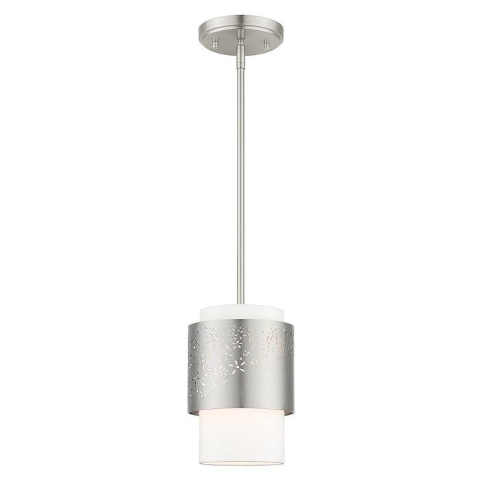 Livex Noria 1 Light Pendant, Brushed Nickel - 46259-91