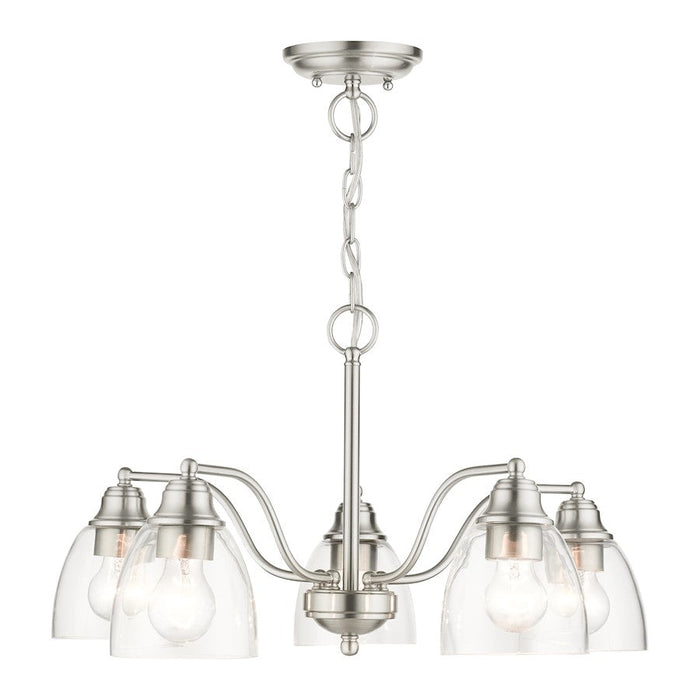 Livex Montgomery 5 Light Chandelier, Brushed Nickel - 46335-91