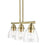 Livex Montgomery 3 Light Linear Chandelier, Antique Brass/Clear