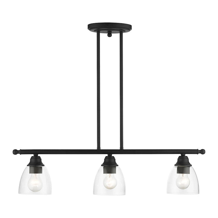 Livex Montgomery 3 Light Linear Chandelier, Black - 46337-04