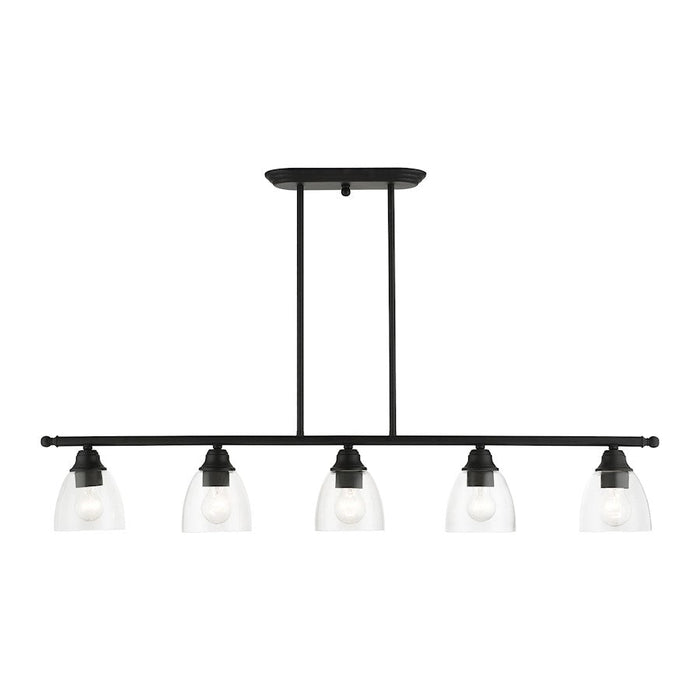 Livex Montgomery 5 Light Linear Chandelier, Black - 46338-04