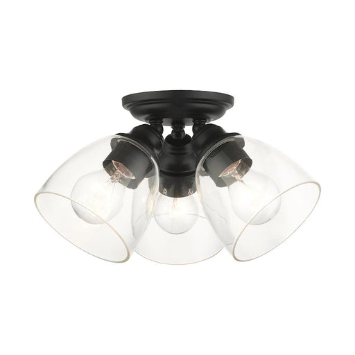 Livex Montgomery 3 Light Flush Mount, Black - 46339-04