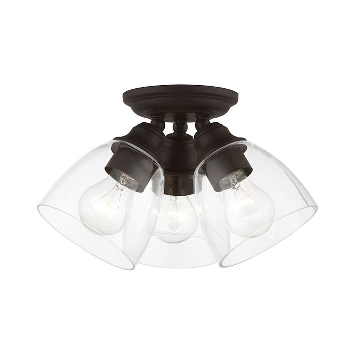 Livex Montgomery 3 Light Semi-Flush, Bronze/Clear - 46339-07