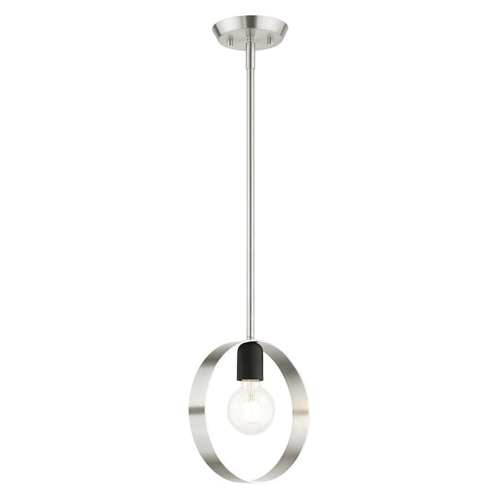 Livex Modesto 1 Light Pendant, Brushed Nickel - 46411-91