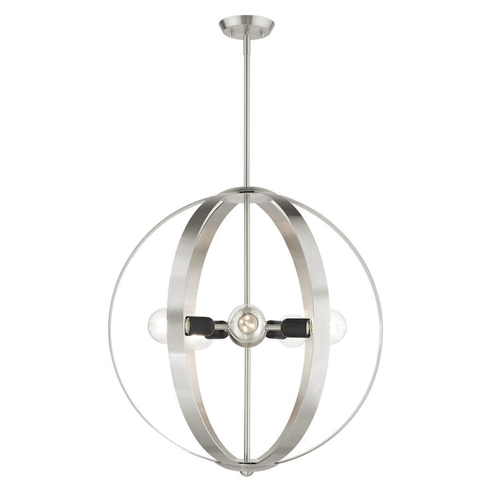 Livex Modesto 5 Light Chandelier, Brushed Nickel - 46416-91