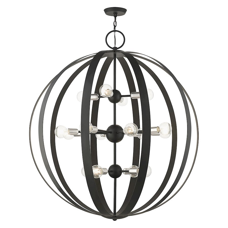 Livex Modesto 16 Light Foyer Chandelier, Black - 46418-04