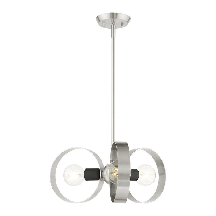 Livex Modesto 3 Light Chandelier, Brushed Nickel - 46423-91