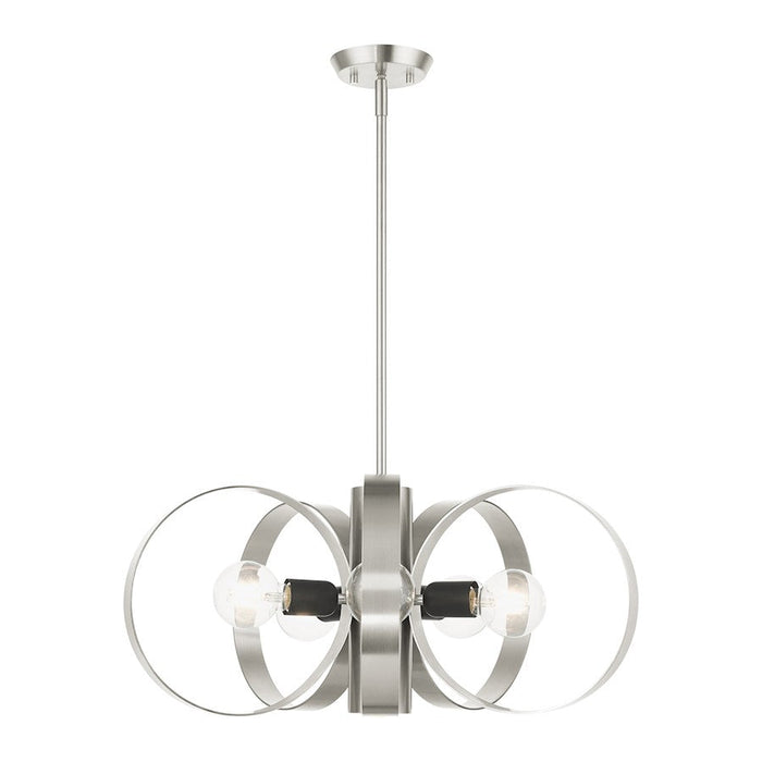 Livex Modesto 6 Light Chandelier, Brushed Nickel - 46425-91