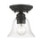 Livex Moreland 1 Light Small Semi-Flush, Black/Clear - 46481-04